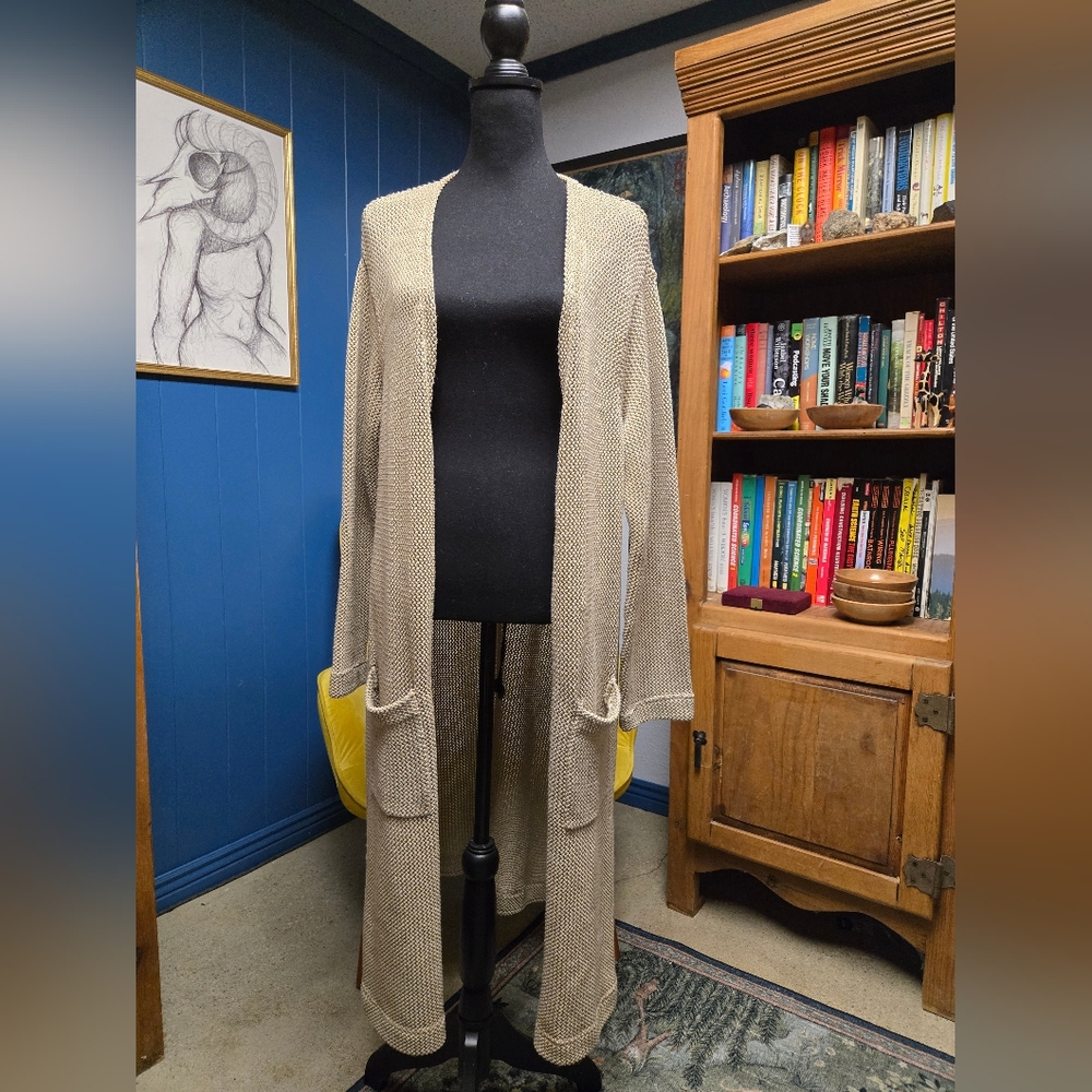 Signature Weekend Long Open Knit Cardigan Size 2X